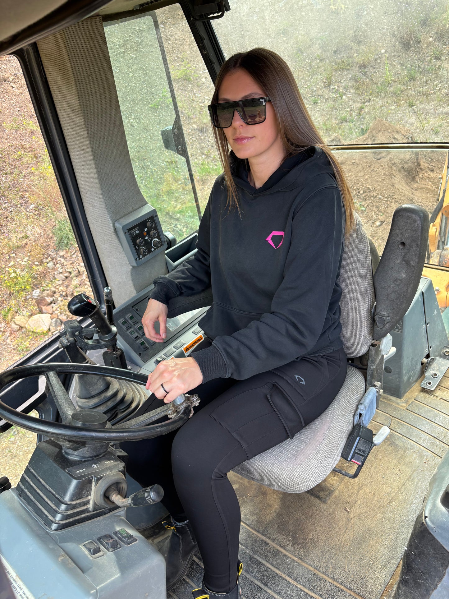 Acid wash Blue Collar Babes pullover hoodie